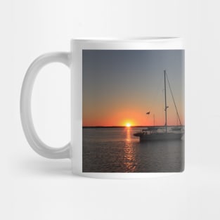 Sailboats at sunset Mug